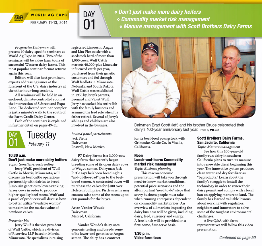 Brad (on the left) and Bruce Scott Interview with Progressive Dairyman Magazine